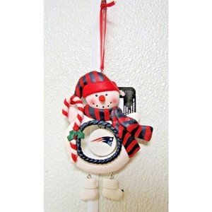 NFL New England Patriots Clay Dough Snowman Tree Ornament Team Sports America
